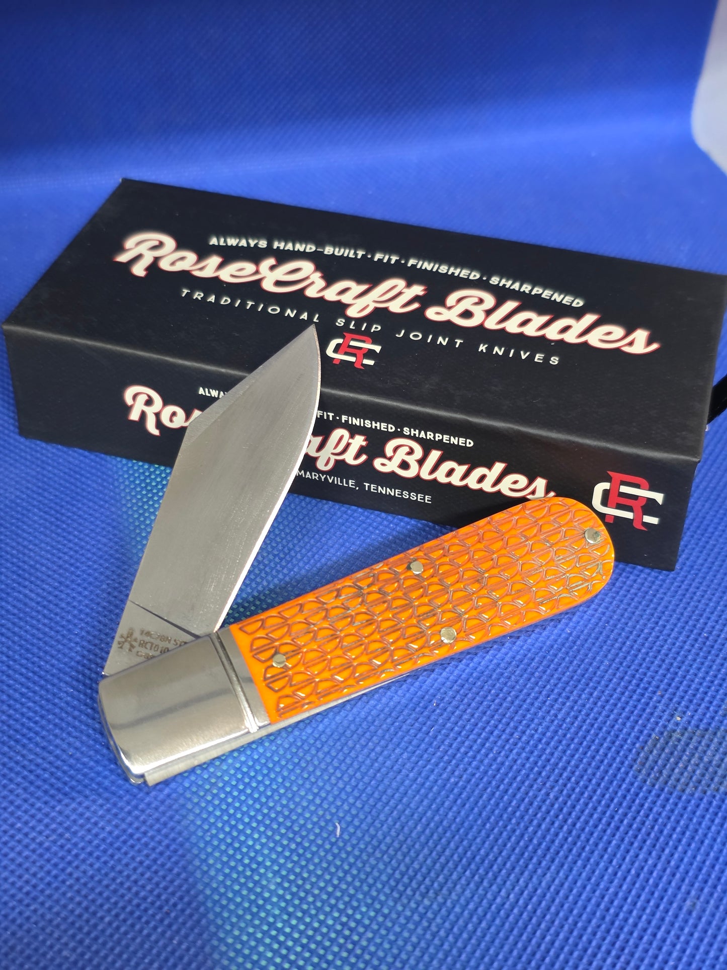 RoseCraft Blades - Loosahatchee Jack - Orange Bone Dragon Scale Jig - RCT 010