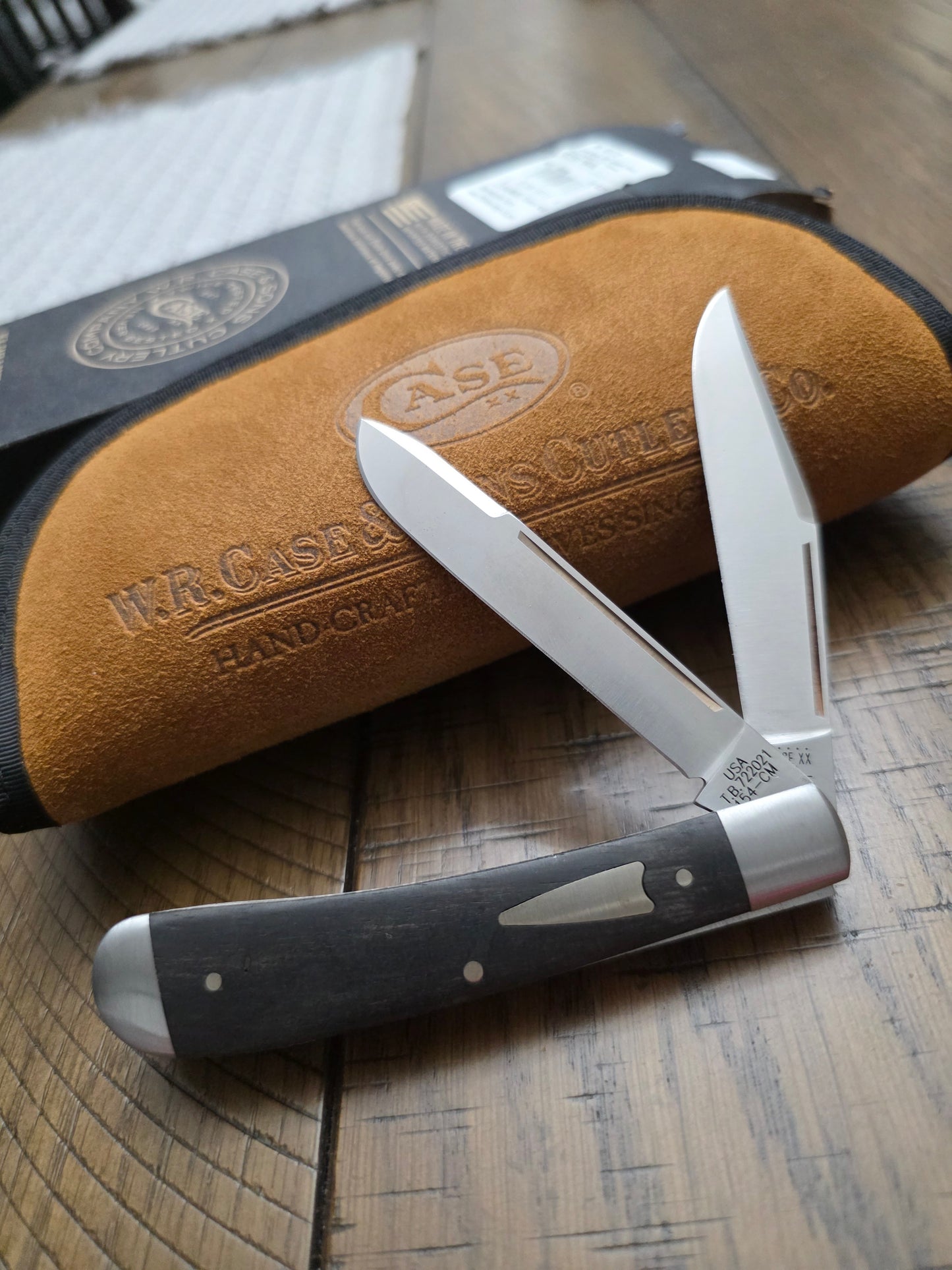 2021 Case XX Tony Bose Hunter Trapper - Ebony Wood Handles - 10773