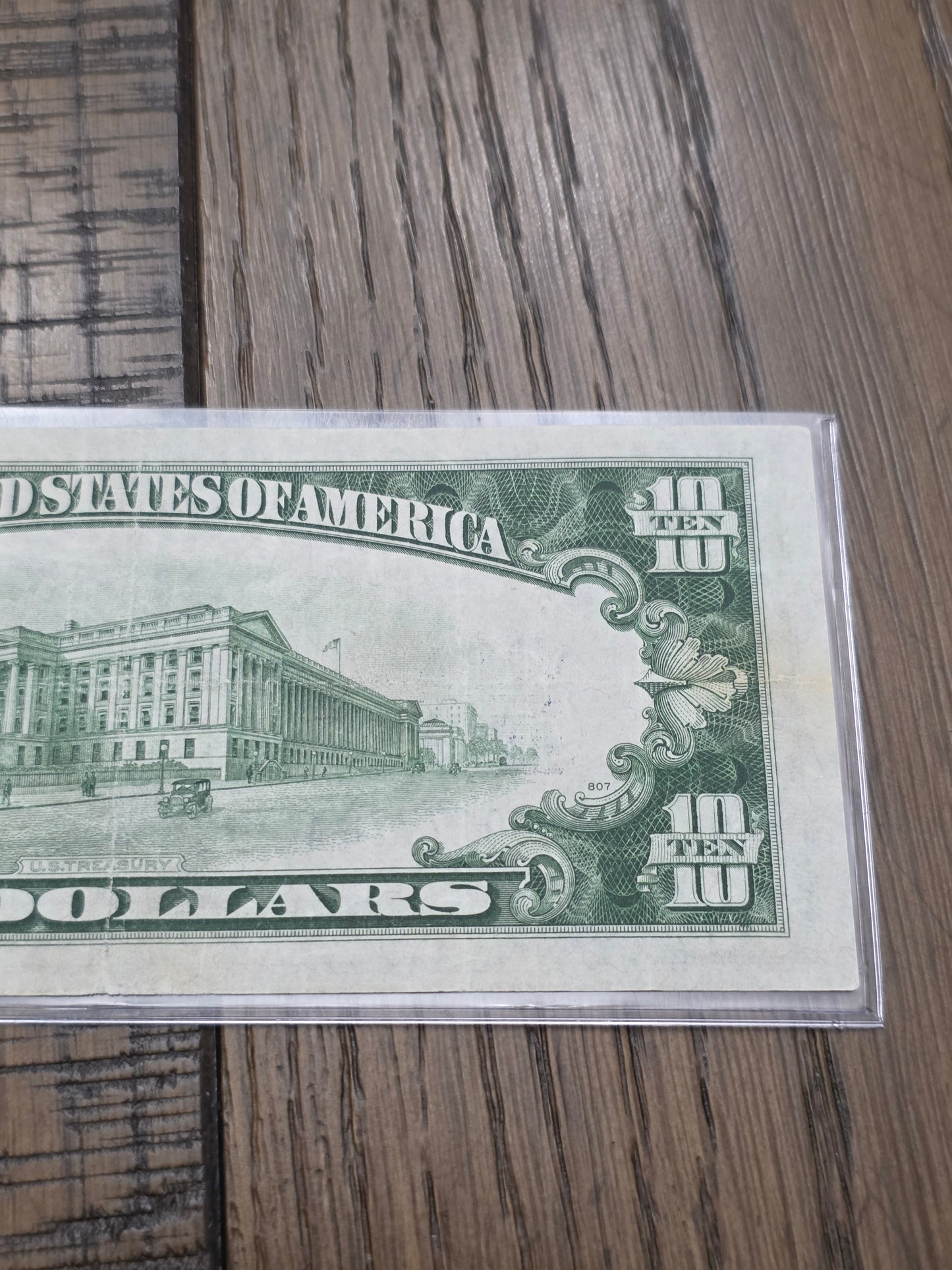 1934 Series A $10 Yellow Seal Silver Certificate in AU Condition US-Note