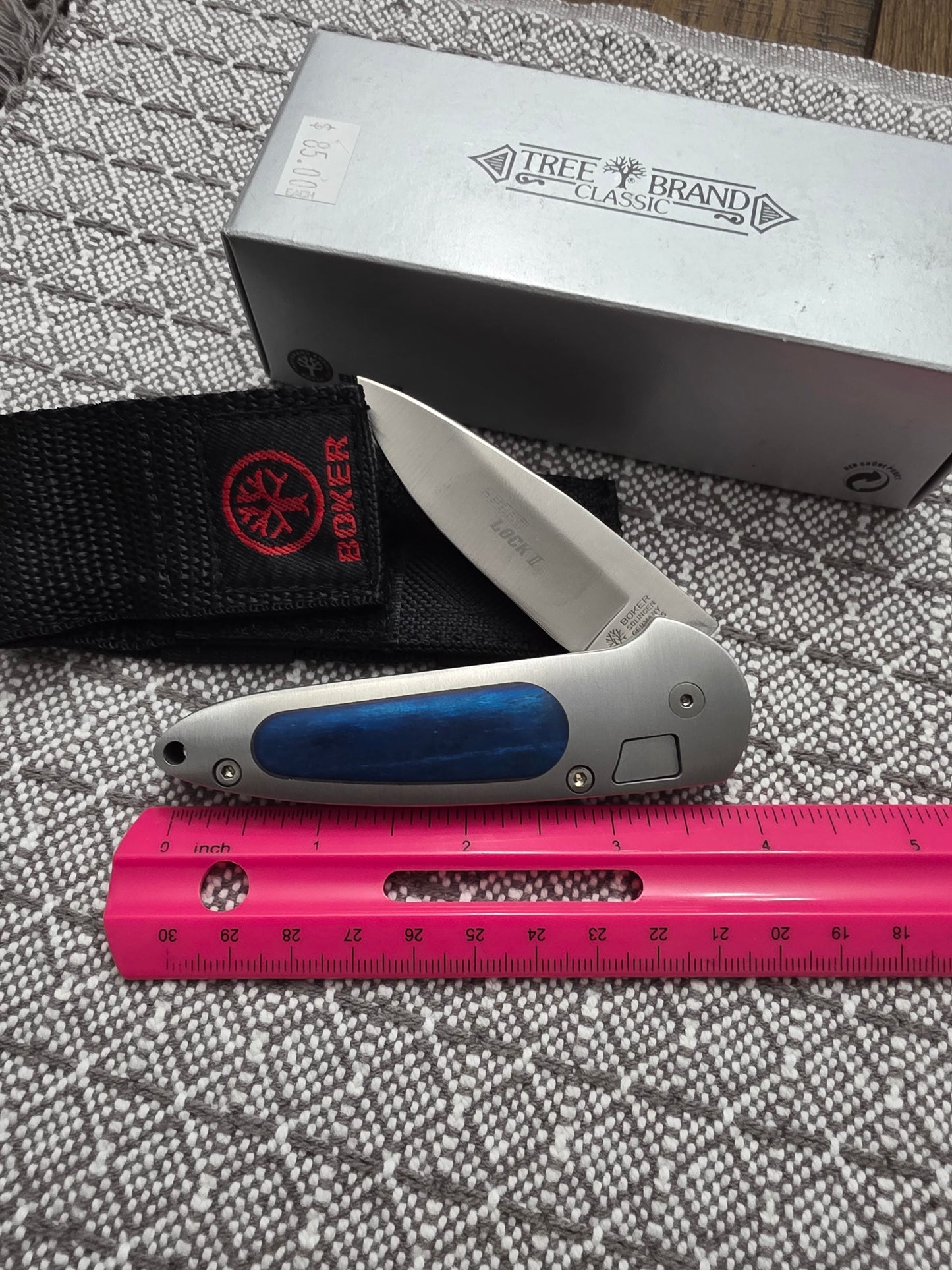 Boker Speed Lock II Treebrand Classic Manual - No Nail Knick - Bluebone 7107BL