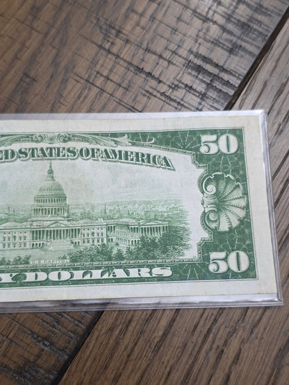 1929 $50 The First National Bank and Trust Company of Muskogee Okalahoma Bank Note