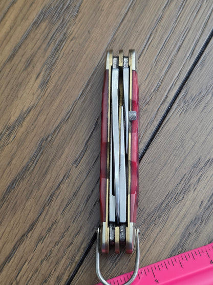 1ST GEN. Rough Ryder RR573 Red Bone Jigged Camp Knife