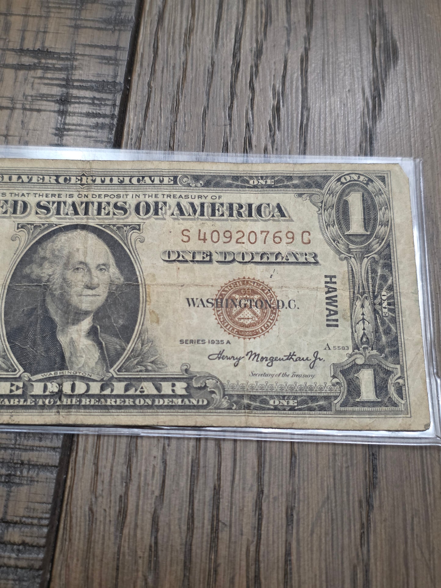 1935A $1 Hawaii Silver Certificate Emergency Note - Good Condition