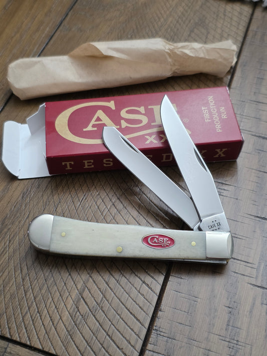 2026 Case XX Smooth Natural Bone Trapper Red Shield First Production Run 84020