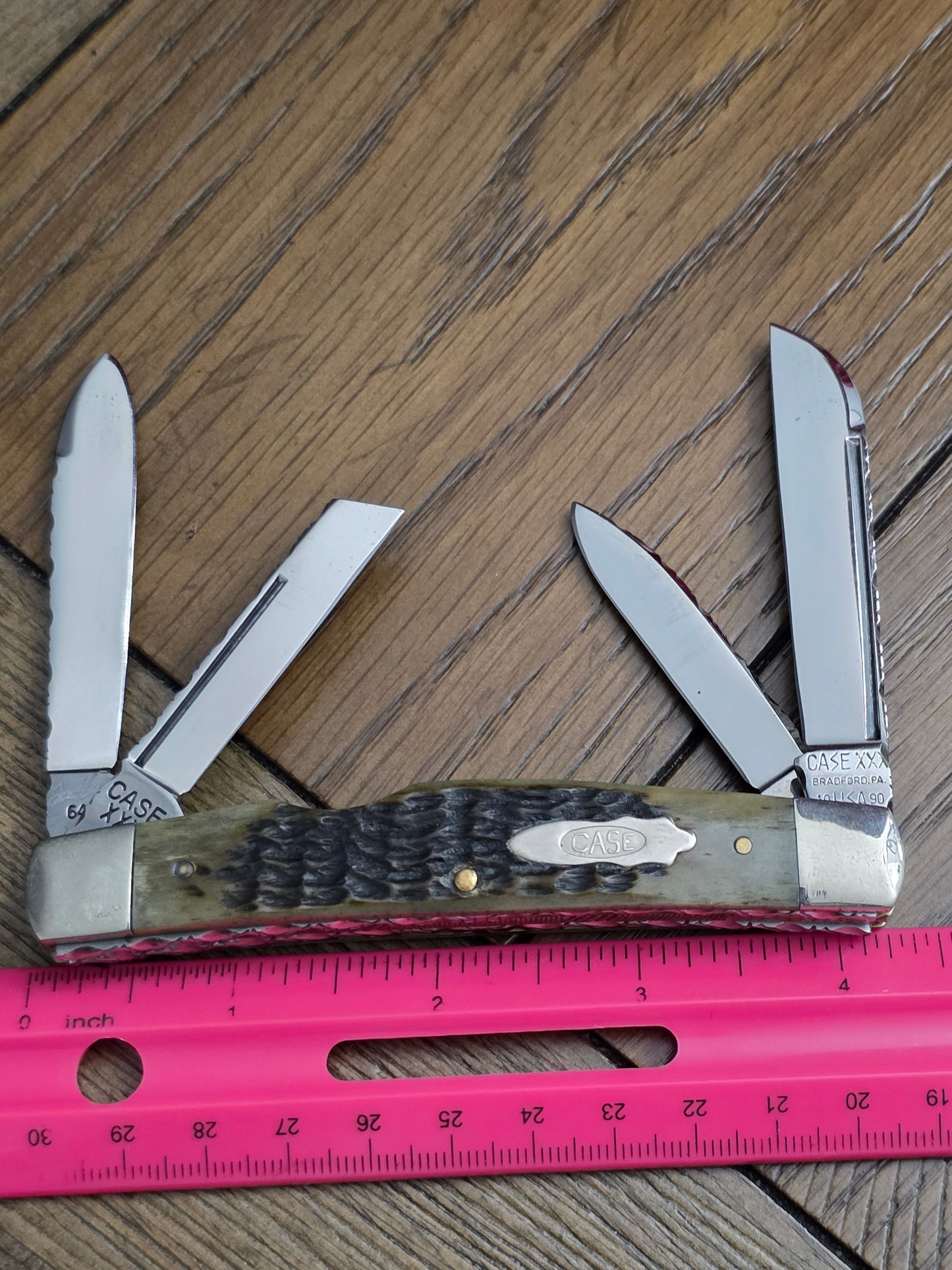 1990 Case XXX Green Rogers Jigged Bone 6488 Congress with File worked Springs and Spine