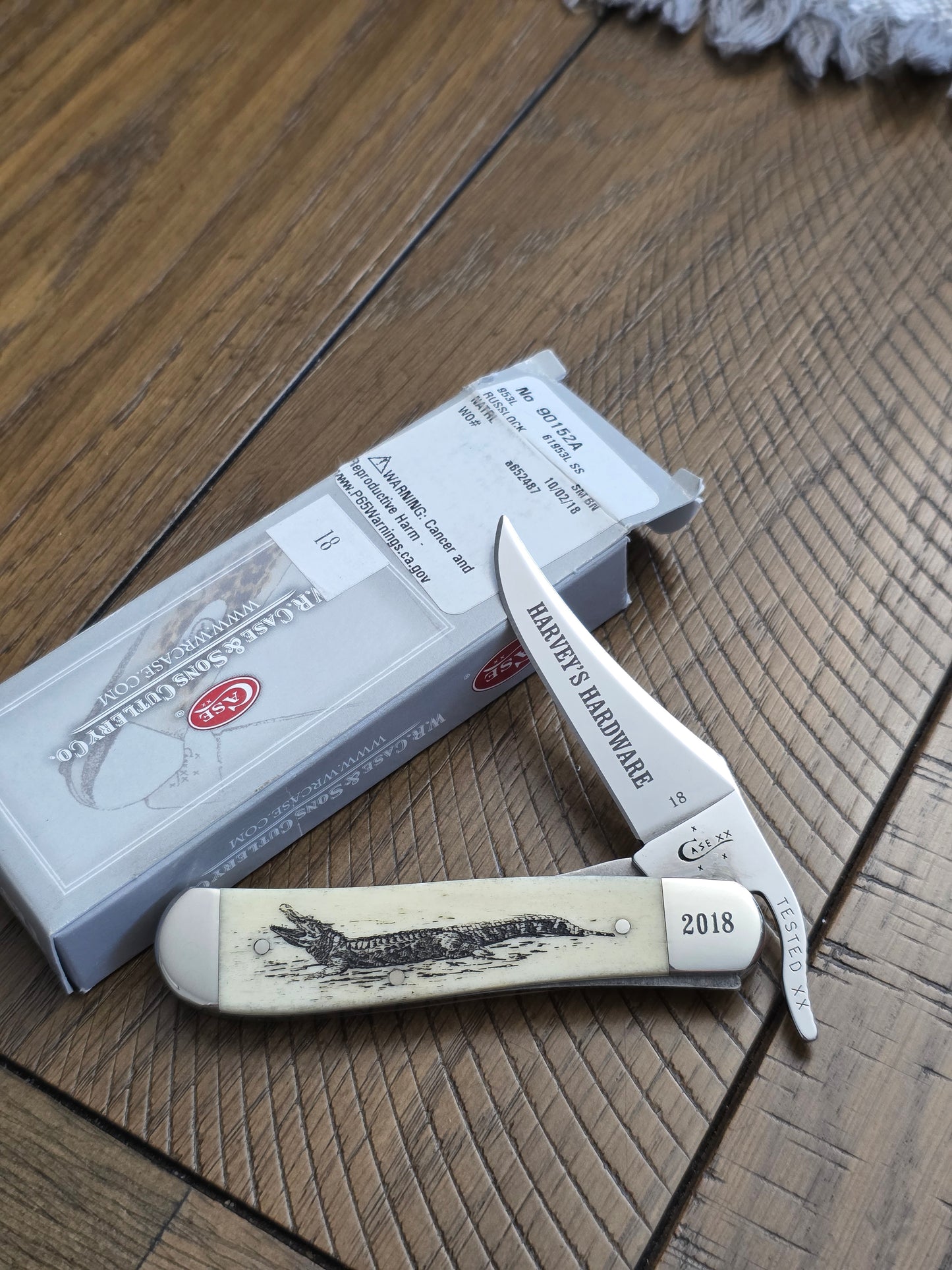 2018 Case XX Natural Bone Russlock Pocket Knife - Harvey's Hardware Exclusive #18 - 90152A