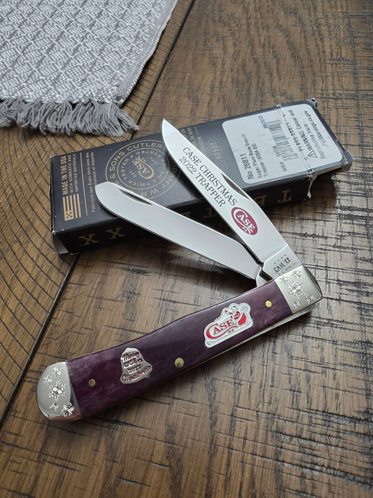 Case XX 2022 Christmas Trapper Sugar Plum Bone Engraved Bolsters 26811