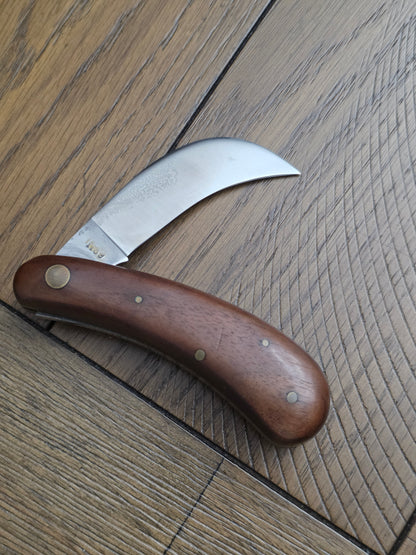 1940-64 Case XX Hawkbill Pruner with Walnut Wooden Handles Factory Edge