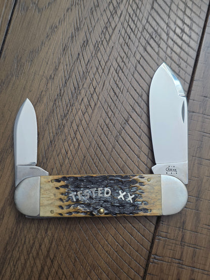 2003 Case XX Tested XX Script Elephant Toe Midnight Bone