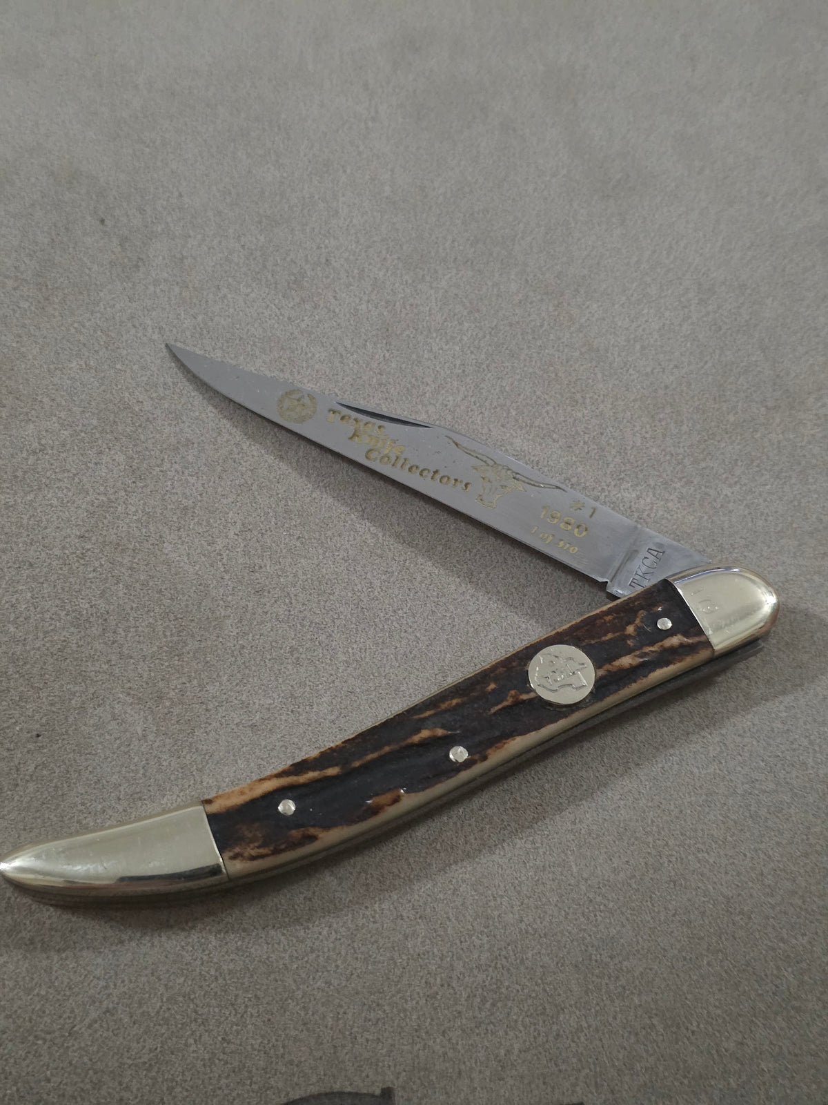 German Eye - Carl Schlieper Large Stag Toothpick 1980 TKCA Texas Knife Collector's
