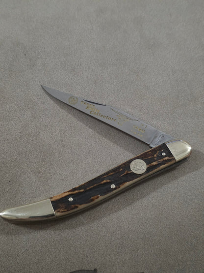 German Eye - Carl Schlieper Large Stag Toothpick 1980 TKCA Texas Knife Collector's