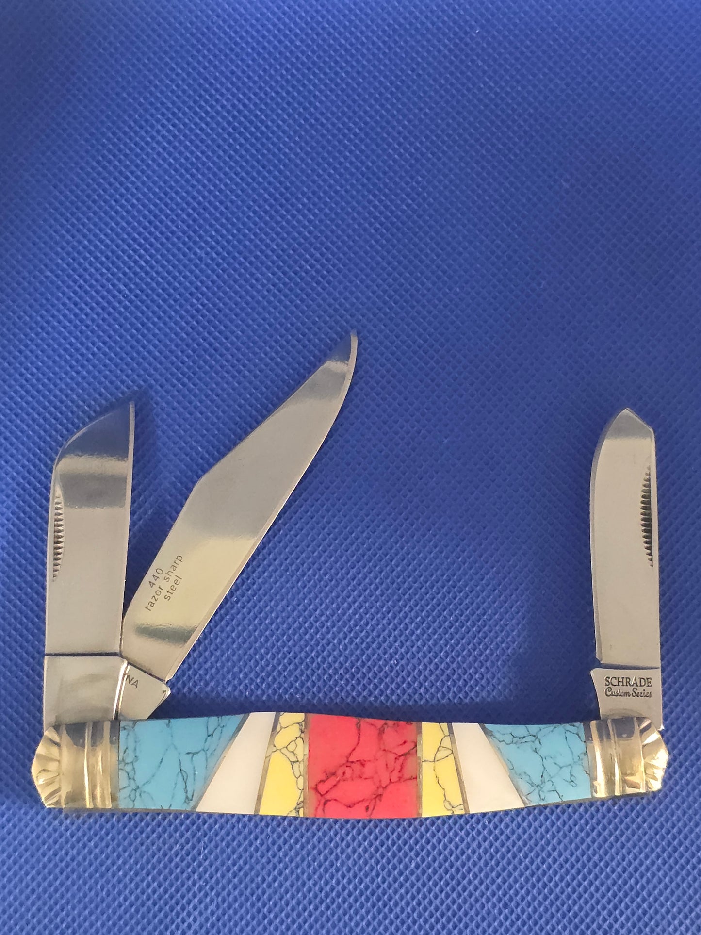 Schrade Custom Series Stone Worx Handle 3 Blade Large Stockman