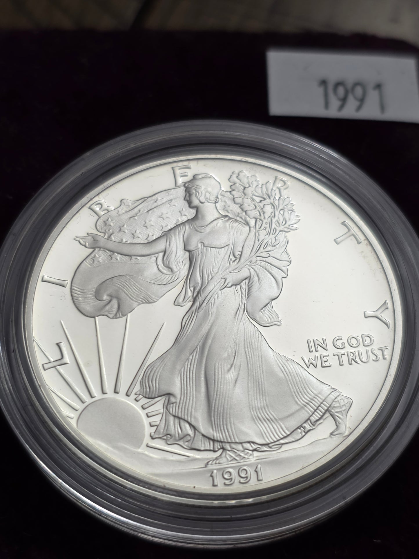1991 SAE Proof Silver American Eagle $1 New in velvet box