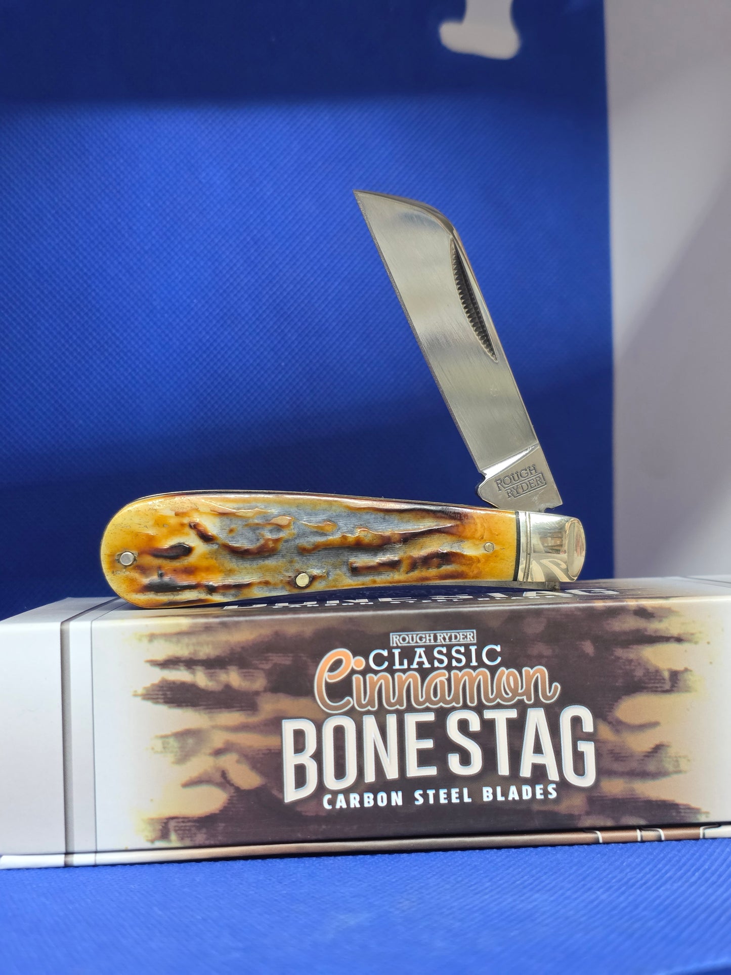 Rough Ryder Classic Cinnamon Stag Half Hawk Carbon Steel RR2427