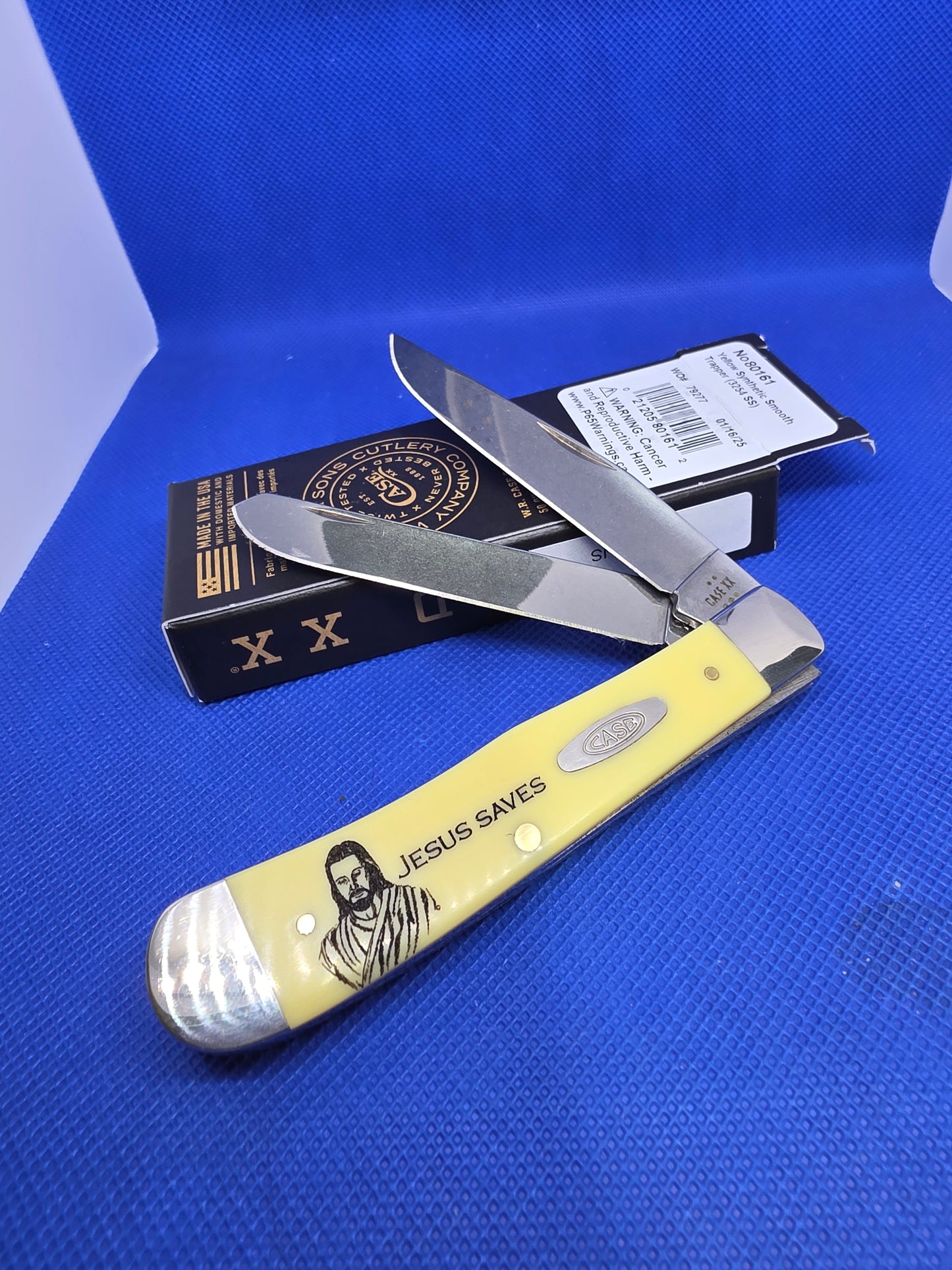 2025 Case XX Yellow Trapper Jesus Saves 80161 JS SFO
