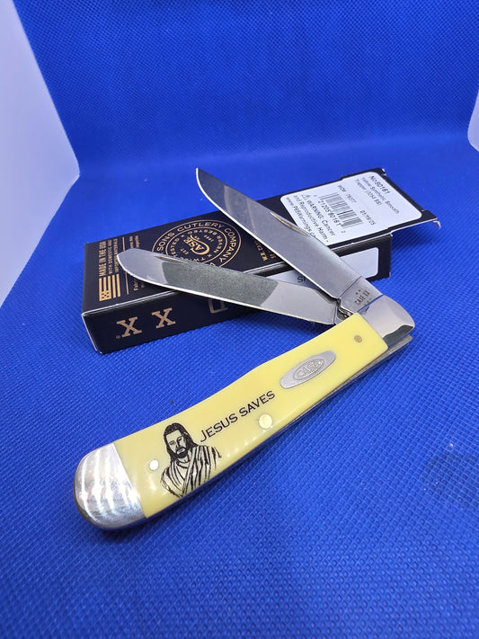 2025 Case XX Yellow Trapper Jesus Saves 80161 JS SFO