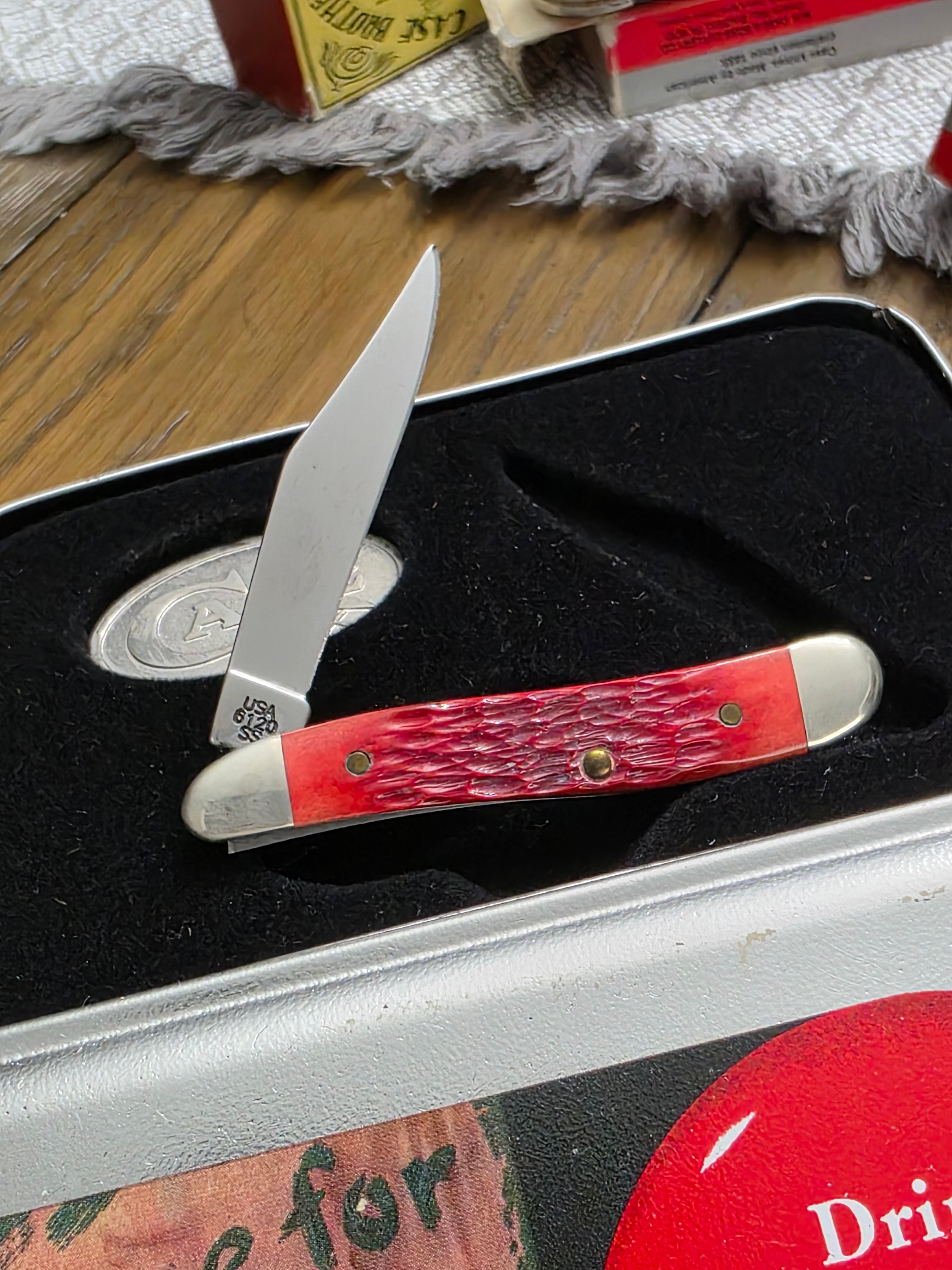 2002 Case XX Red Jig Bone Peanut 6120 Coca-Cola in the original