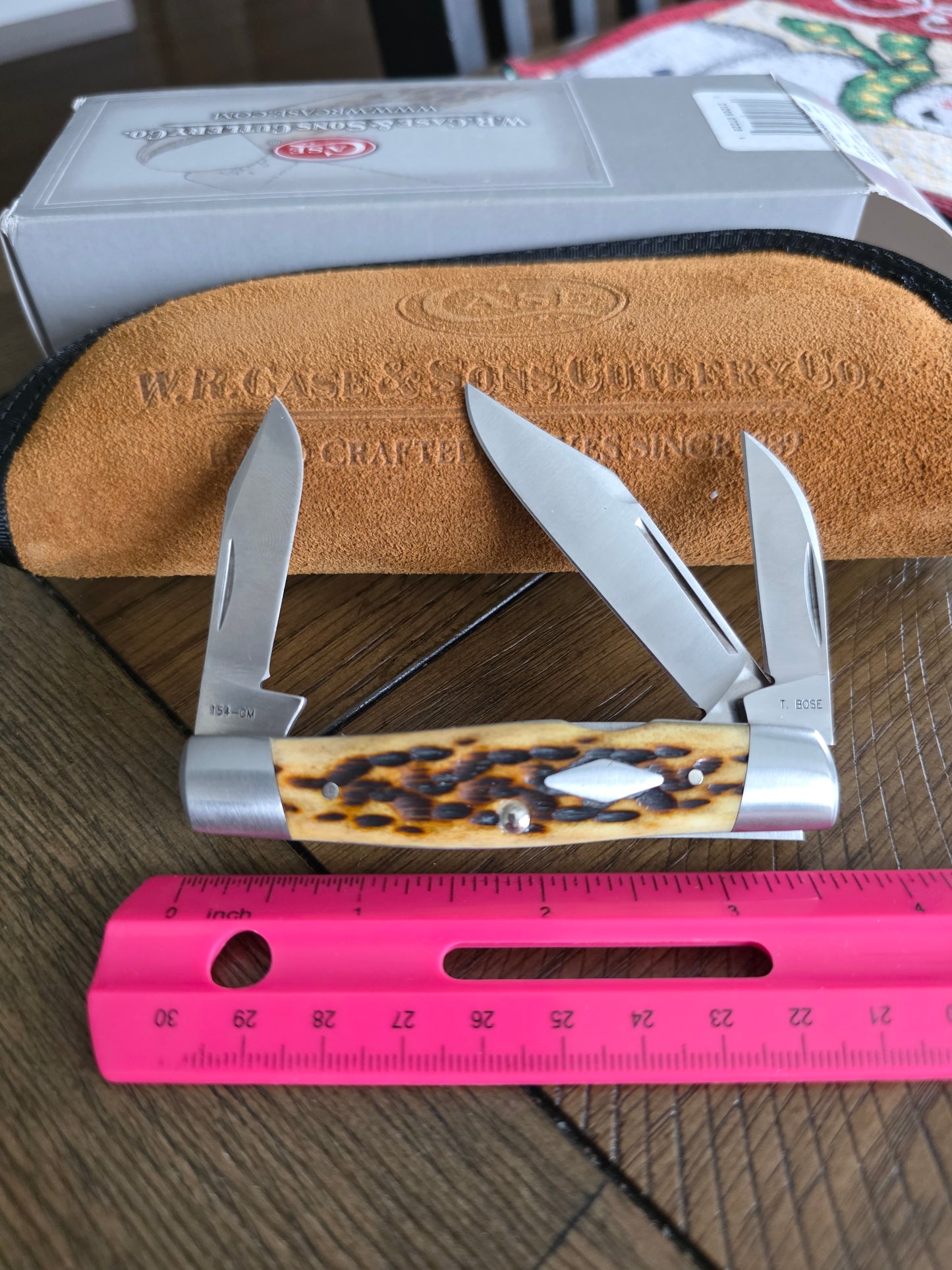 2015 Case XX Tony Bose Cattle Knife Antique Bone 07222 154CM