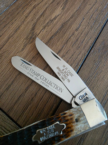 1998 Case XX Amber Bone Trapper 1 of 1000 Tang Stamp Collection No Box