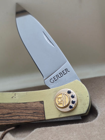 Gerber Small Lockback Hunter Knife with Imperial Chemical Industries Logo NIB