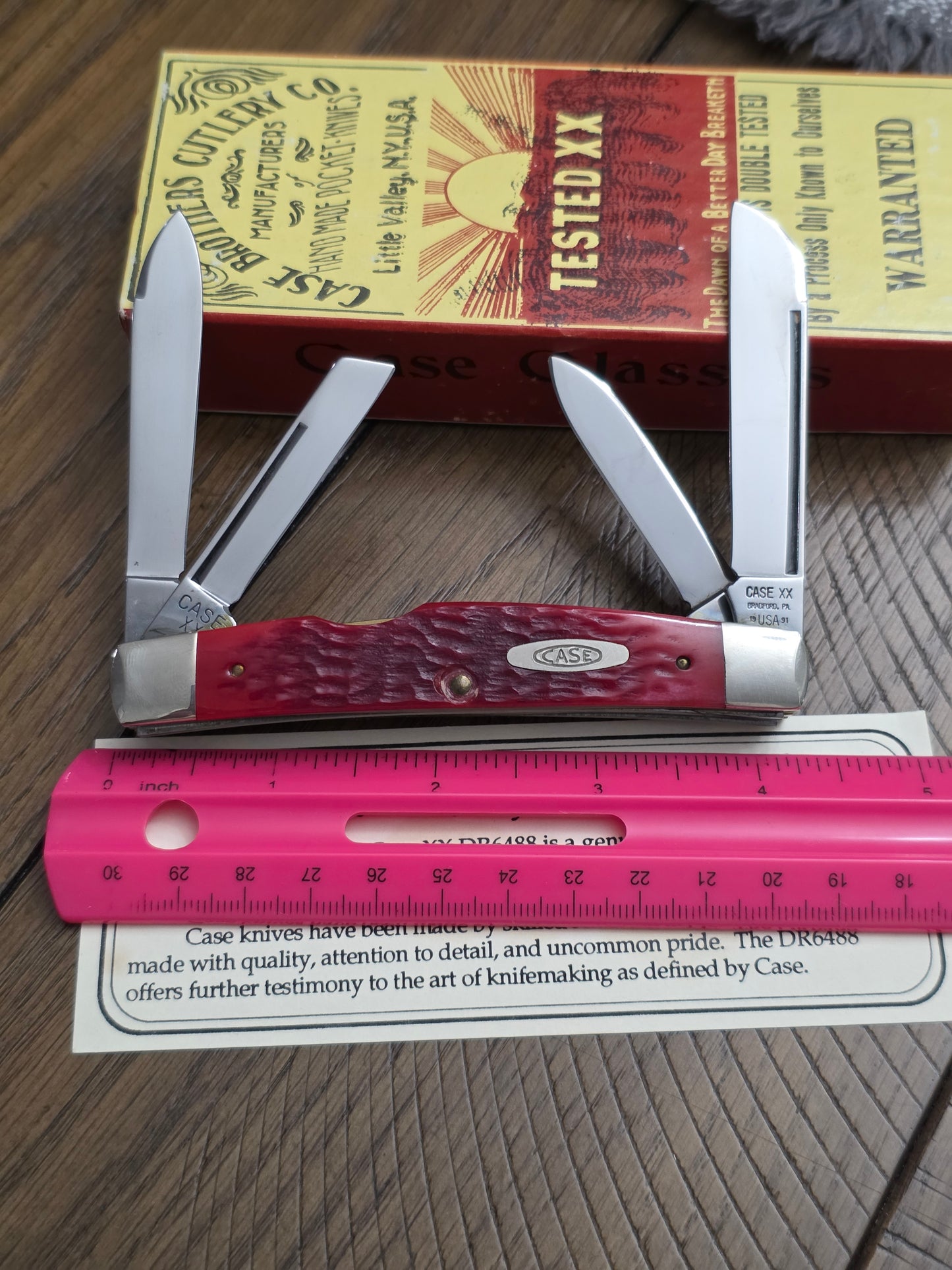 1991 Case XX Classic Dark Red Jig Bone Congress DR6488 1 of 425