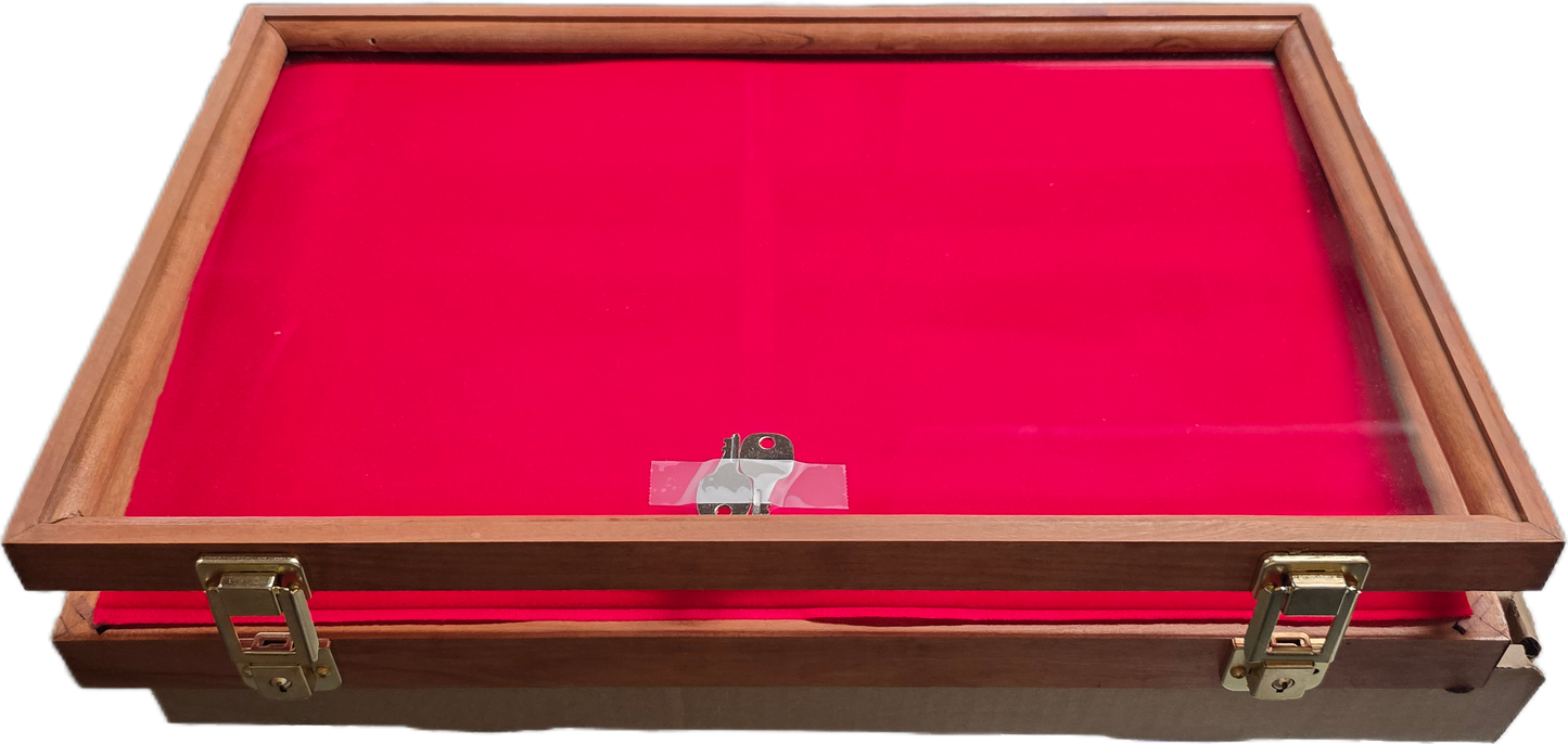 502 - Cherry  - S&D Enterprise Wood Display Case 18X12X2