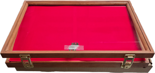 Knife Display - 502 - Cherry  - S&D Enterprise Wood Display Case 18X12X2