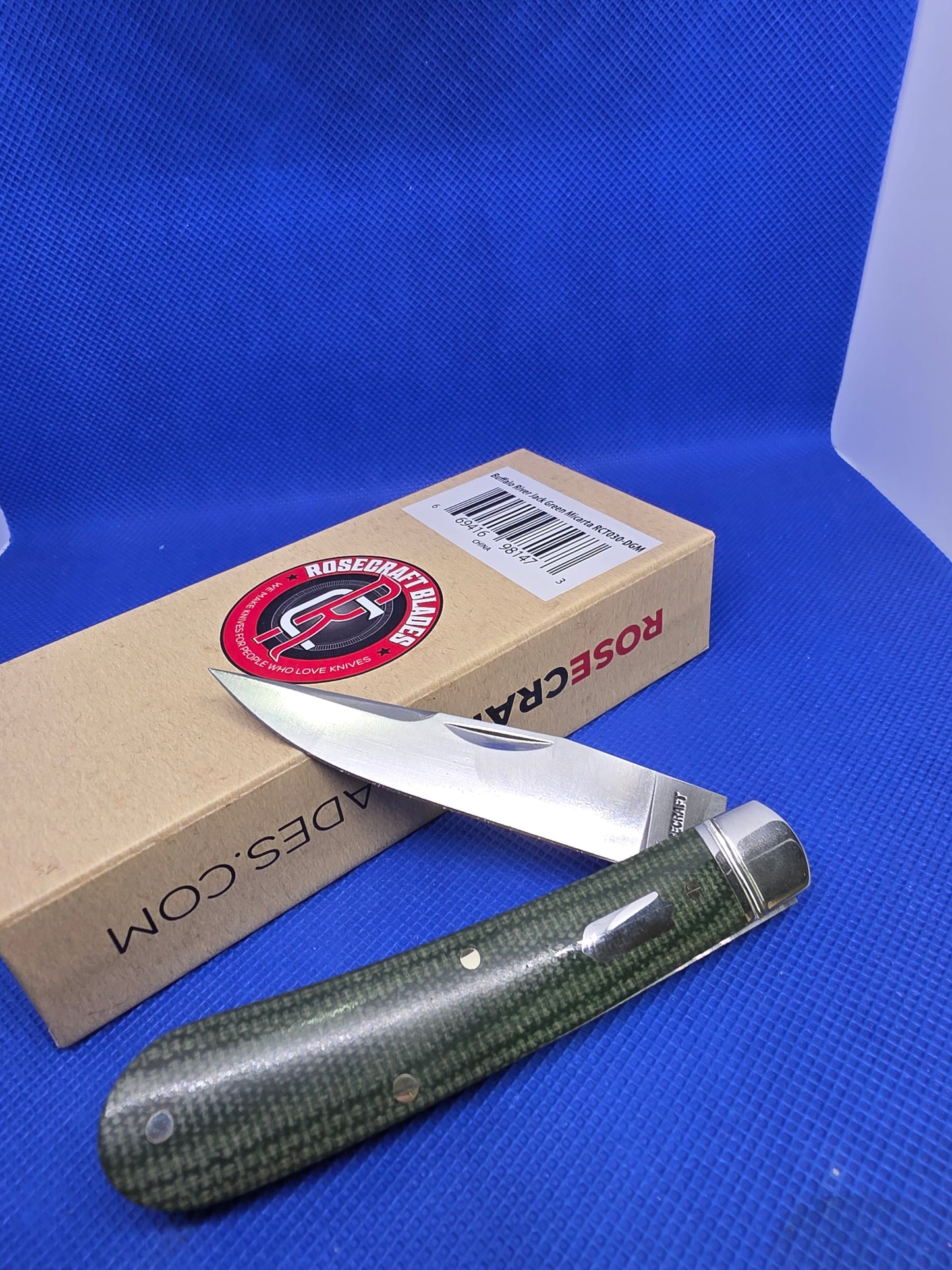 Rosecraft Buffalo River Jack Dark Green Micarta RCT030-DGM