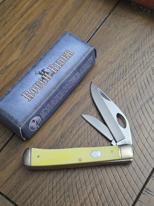 Rough Rider RR822 Yellow Synthetic Blade Lock Trapper