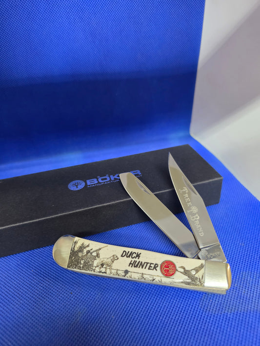 Boker Tree Brand - Natural Bone Trapper - Red Shield - Duck Hunter - 110789DH