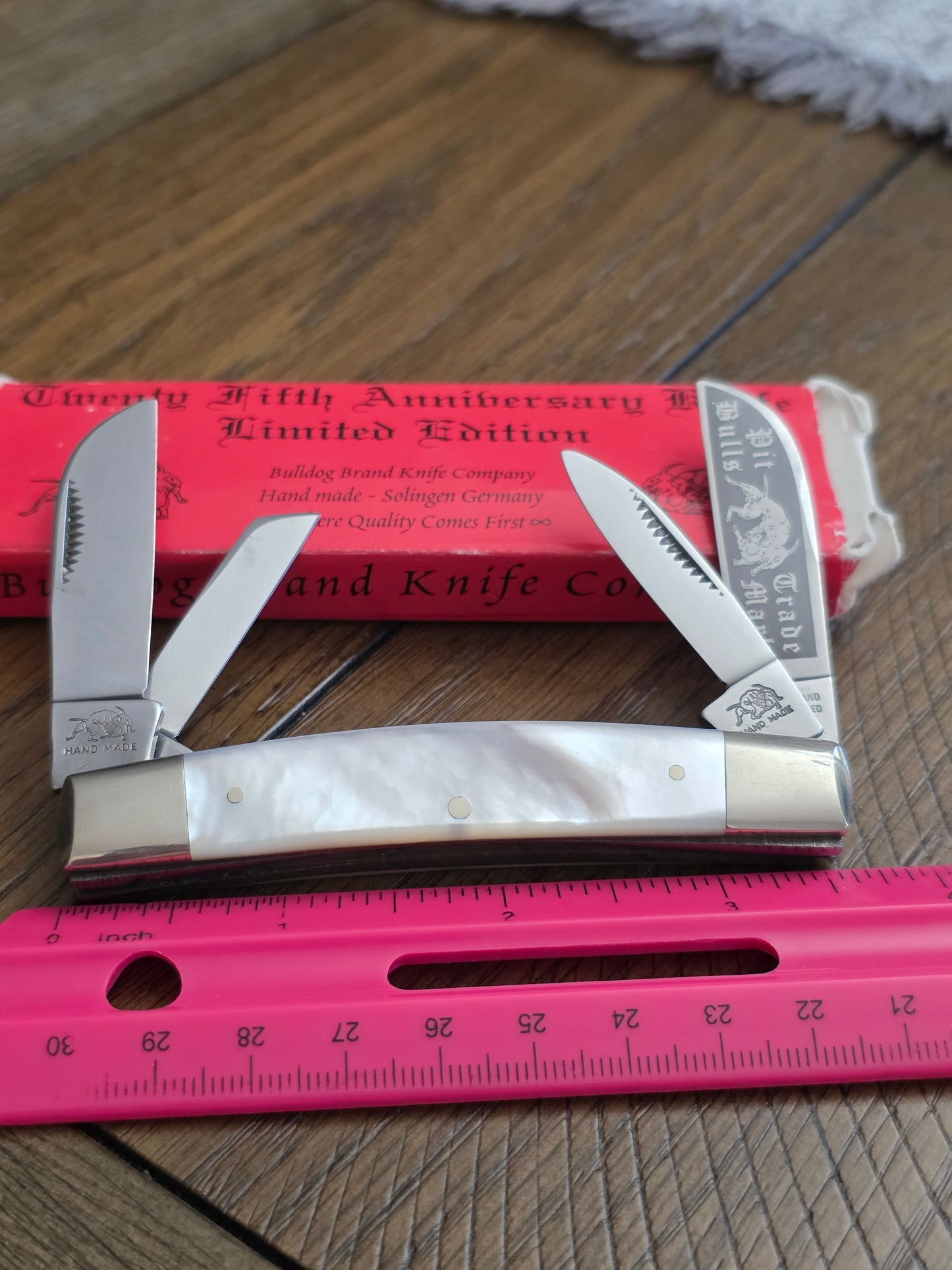 Bulldog Brand Mother of Pearl Congress with Box Solingen Steel