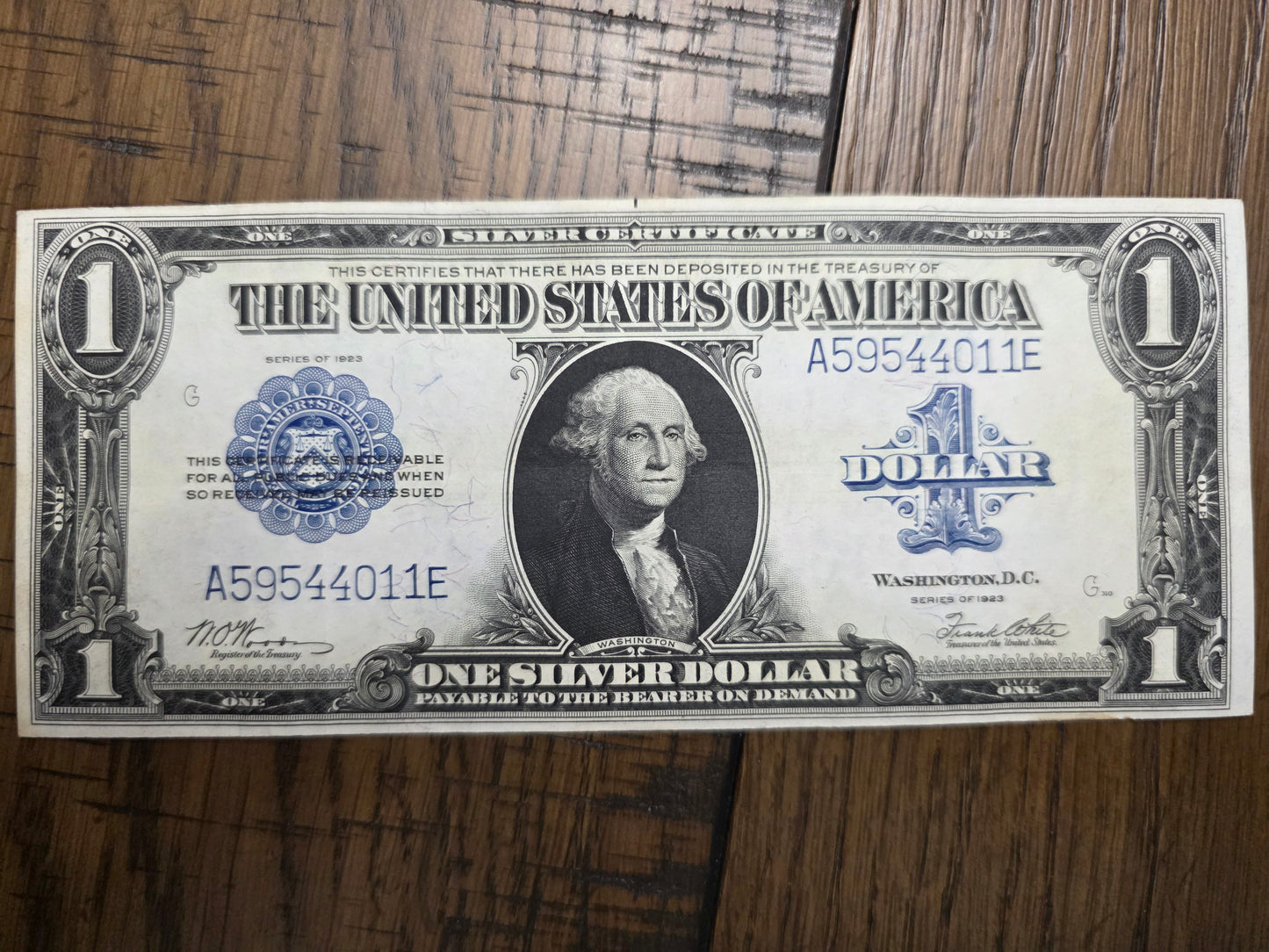 2 - 1923 Series $1 Blue Seal Silver Certificates LARGE Size Notes Consecutive Numbers AU Condition