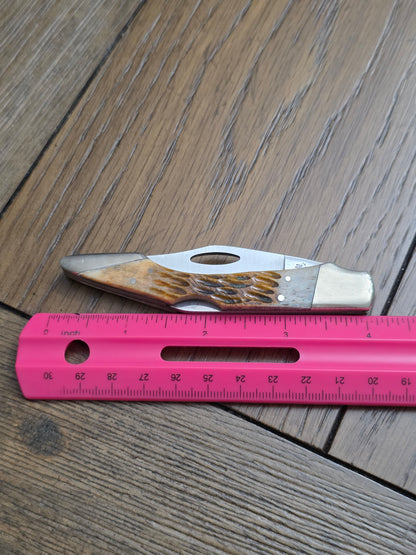 Vintage Taylor Cutlery Lock Back Bone Handle Knife Japan Made
