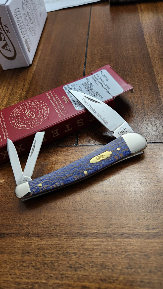 Case XX 7355wh Blue Sycamore Wood Seahorse Whittler 93738 First Production Run
