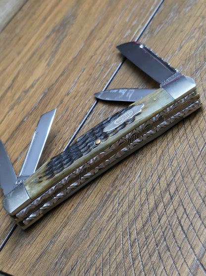 1990 Case XXX Green Rogers Jigged Bone 6488 Congress with File worked Springs and Spine