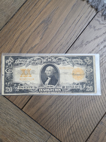 1922 Series Large Size $20 Gold Certificate