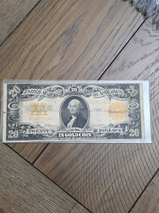 1922 Series Large Size $20 Gold Certificate