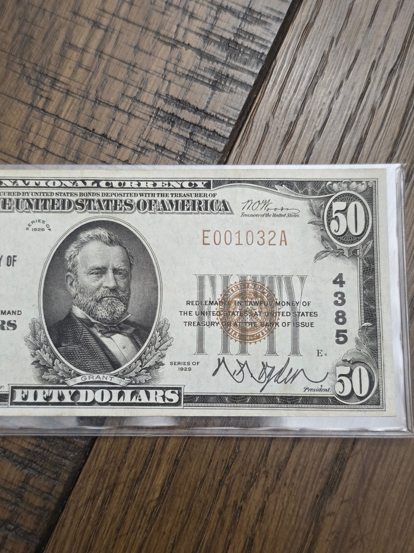1929 $50 The First National Bank and Trust Company of Muskogee Okalahoma Bank Note