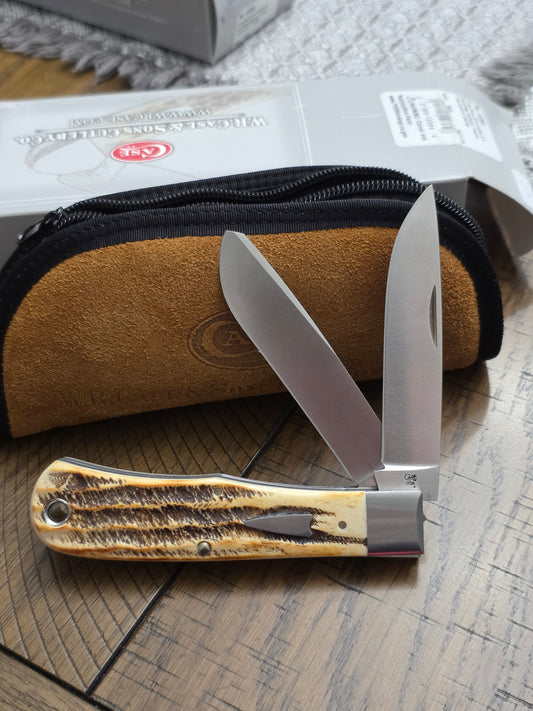 2019 Case XX Tony Bose Standard Bullnose Trapper Bone Stag 10364