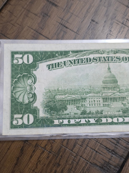 1929 $50 The First National Bank and Trust Company of Muskogee Okalahoma Bank Note