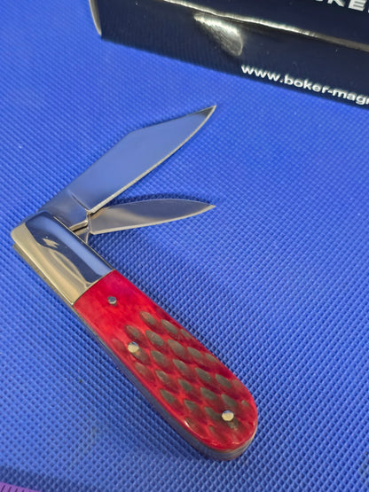 Boker Magnum Red Bone Barlow Knife Rare Discontinued 01SC110