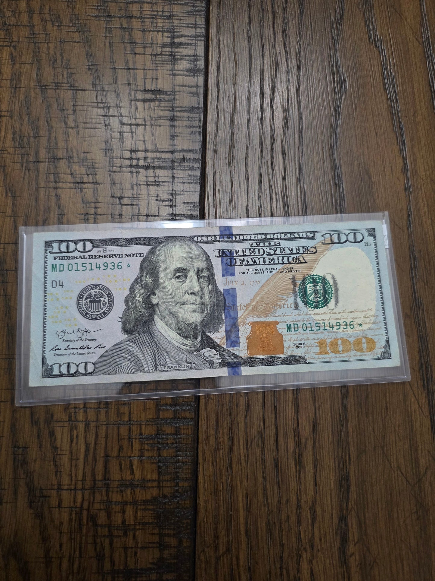 2013 Series $100 FRN Star Note Ben Franklin