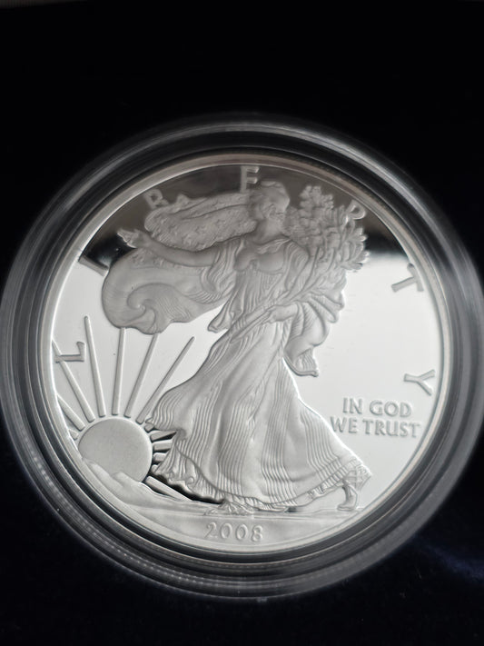 2008 SAE Proof Silver American Eagle $1 New in Box
