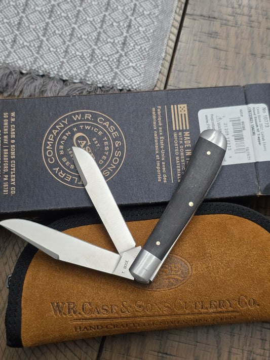 2021 Case XX Tony Bose Hunter Trapper - Ebony Wood Handles - 10773