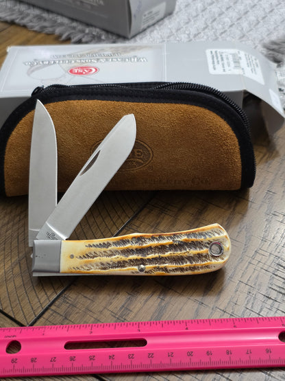 2019 Case XX Tony Bose Standard Bullnose Trapper Bone Stag 10364
