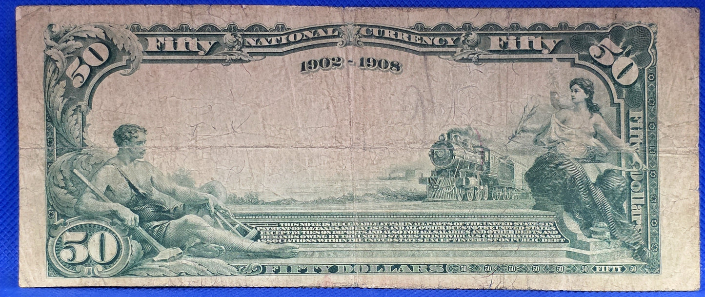 1902 Series $50 Covington Bank Note Large Size The Citzens National Bank