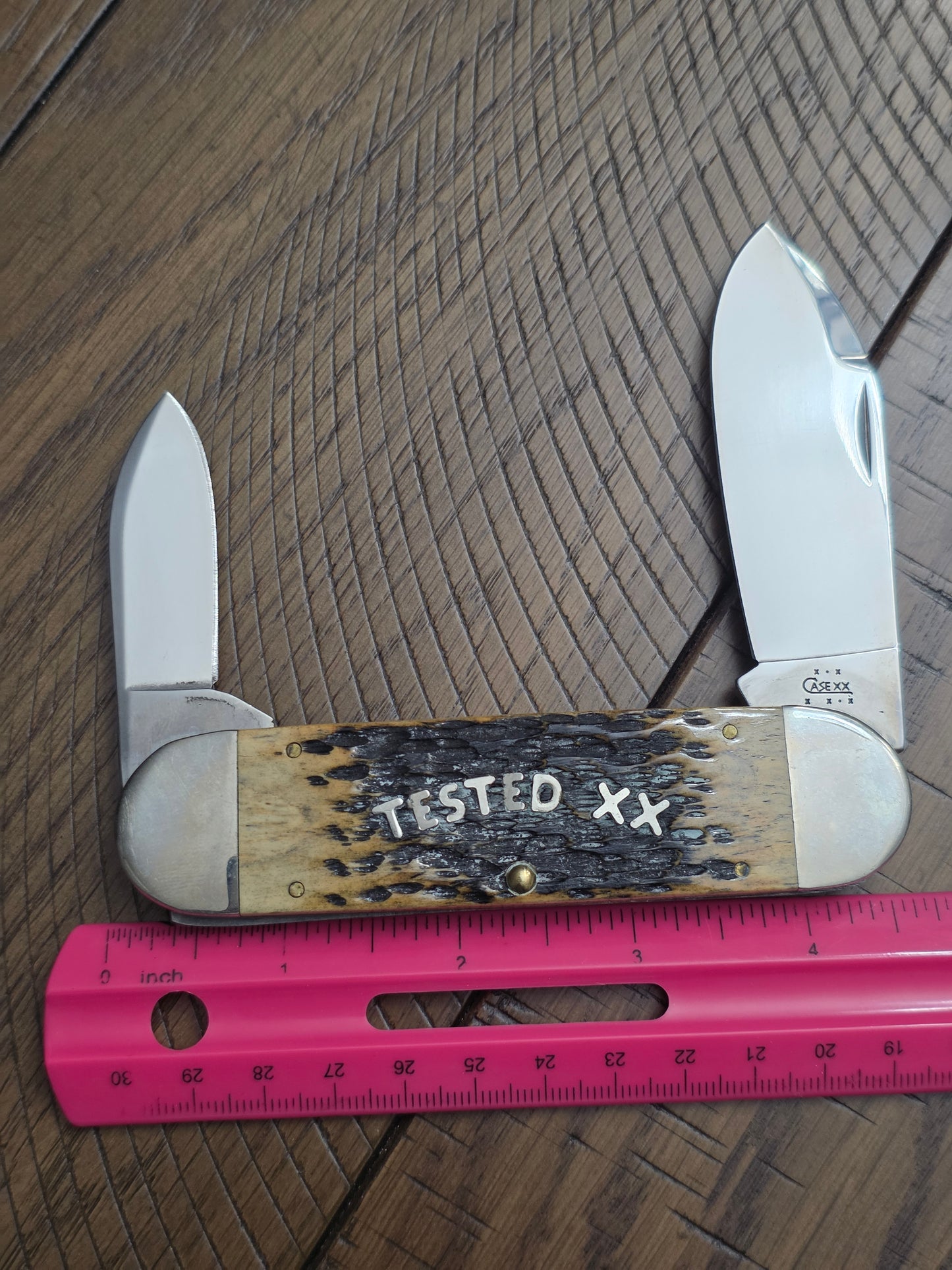 2003 Case XX Tested XX Script Elephant Toe Midnight Bone