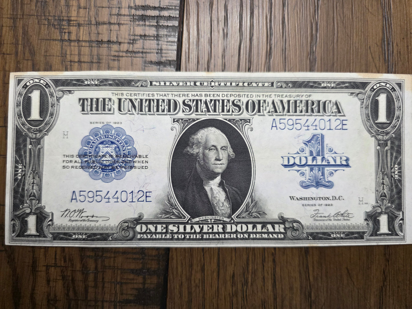 2 - 1923 Series $1 Blue Seal Silver Certificates LARGE Size Notes Consecutive Numbers AU Condition