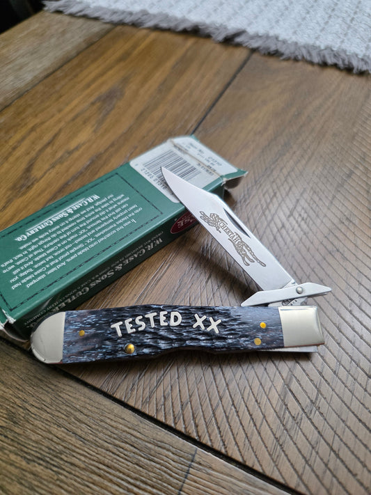 2003 Case XX Midnight Bone Tested XX Cheetah Silver Script - 01310