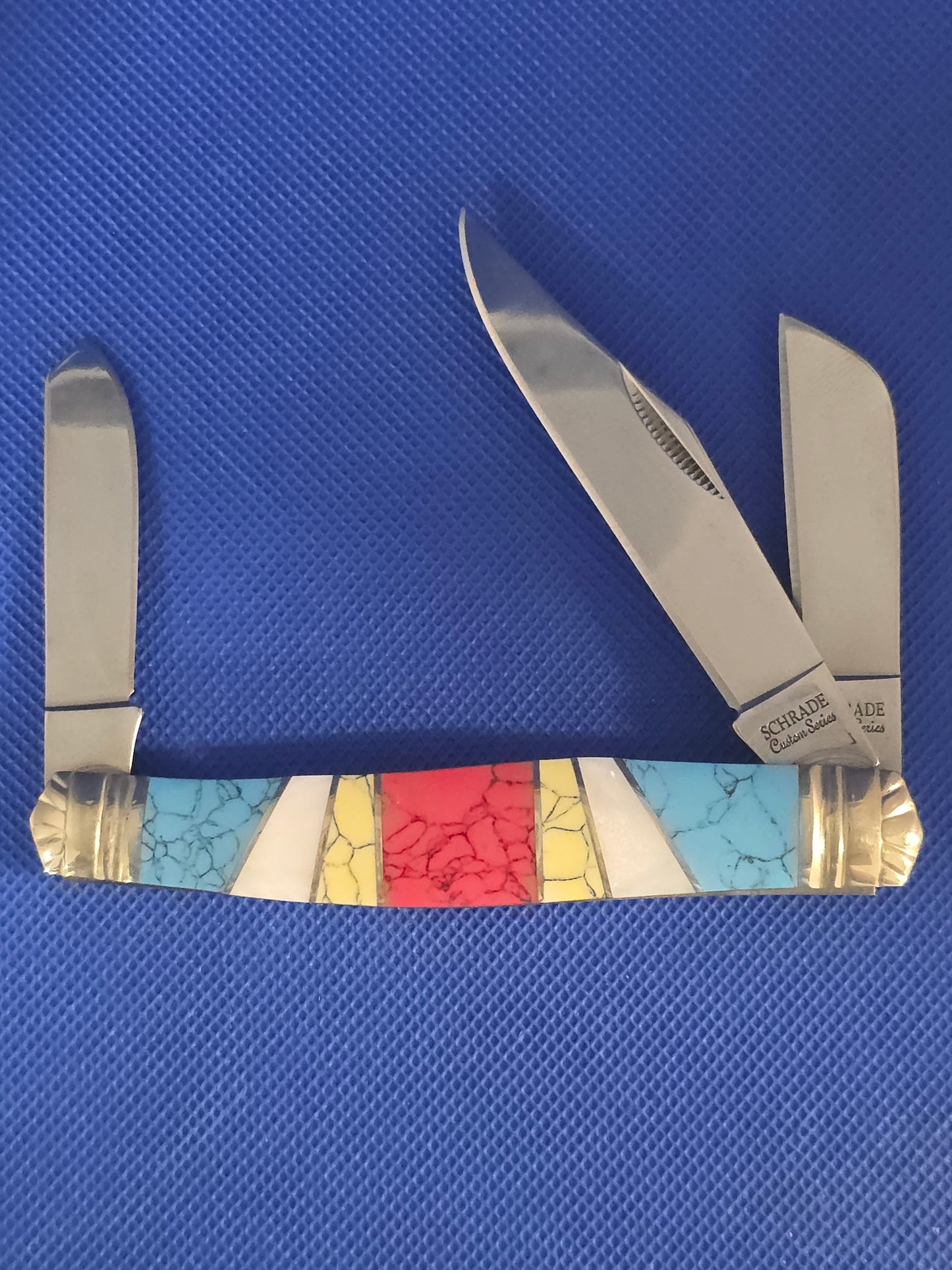 Schrade Custom Series Stone Worx Handle 3 Blade Large Stockman